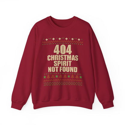 404 Christmas Spirit Sweatshirt | Funny Holiday Crewneck | Unisex Christmas Apparel, Winter Gift, Funny Sweater, Holiday Casual Wear