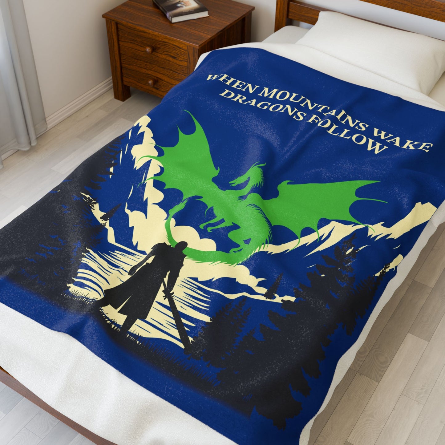 Dragon vs Warrior - Plush Blanket