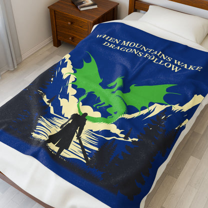 Dragon vs Warrior - Plush Blanket