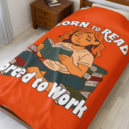 Born to Read Velveteen Plush Blanket