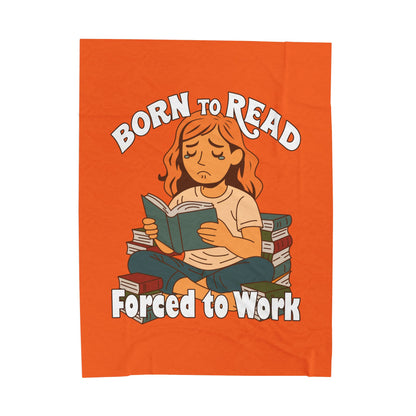 Born to Read Velveteen Plush Blanket