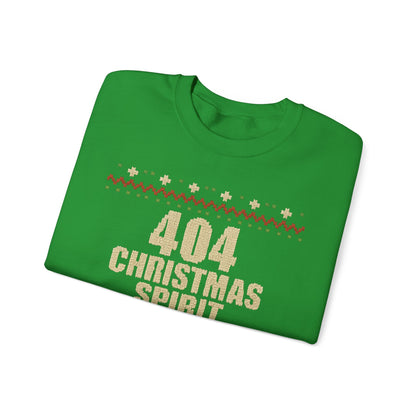 404 Christmas Spirit Sweatshirt | Funny Holiday Crewneck | Unisex Christmas Apparel, Winter Gift, Funny Sweater, Holiday Casual Wear