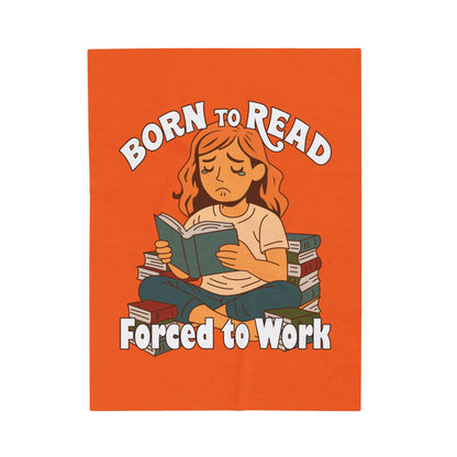 Born to Read Velveteen Plush Blanket