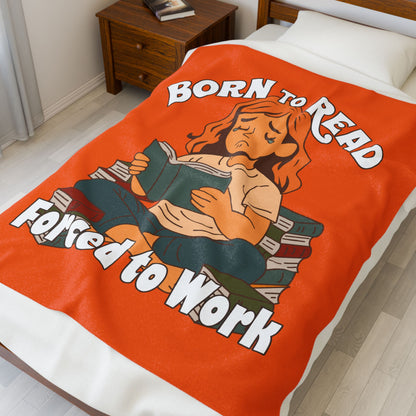Born to Read Velveteen Plush Blanket