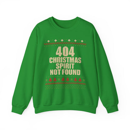 404 Christmas Spirit Sweatshirt | Funny Holiday Crewneck | Unisex Christmas Apparel, Winter Gift, Funny Sweater, Holiday Casual Wear