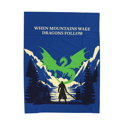 Dragon vs Warrior - Plush Blanket