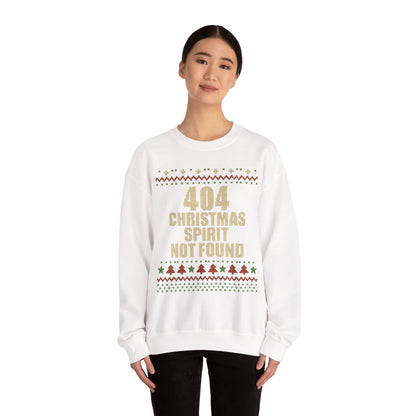 404 Christmas Spirit Sweatshirt | Funny Holiday Crewneck | Unisex Christmas Apparel, Winter Gift, Funny Sweater, Holiday Casual Wear