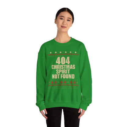 404 Christmas Spirit Sweatshirt | Funny Holiday Crewneck | Unisex Christmas Apparel, Winter Gift, Funny Sweater, Holiday Casual Wear