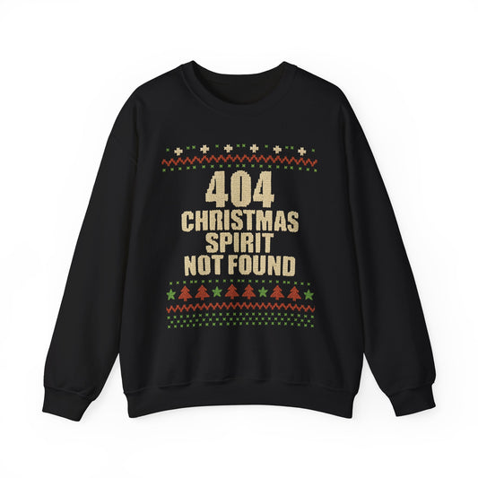 404 Christmas Spirit Sweatshirt | Funny Holiday Crewneck | Unisex Christmas Apparel, Winter Gift, Funny Sweater, Holiday Casual Wear