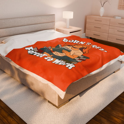 Born to Read Velveteen Plush Blanket