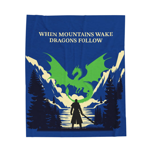 Dragon vs Warrior - Plush Blanket