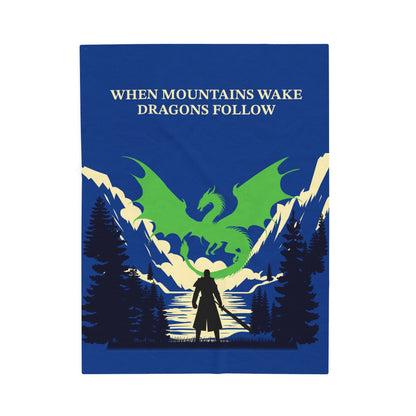 Dragon vs Warrior - Plush Blanket